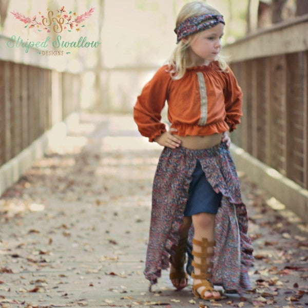Festival Skirt Pattern 2T 14yrs Striped Swallow Designs