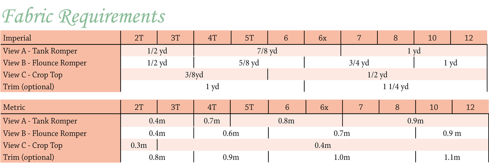 Emerie Romper and Crop Top PDF Pattern 2T-12yrs