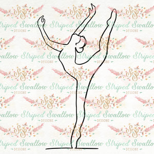Continuous Line Arabesque Digital Cut File