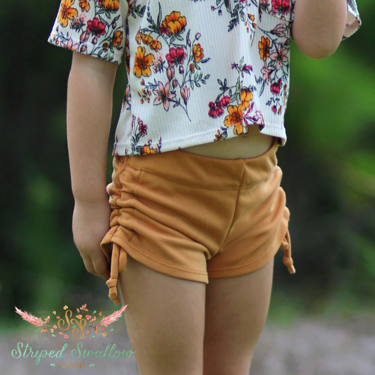 Run in the Sun Shorts PDF Pattern Girls 2T 14yrs Striped Swallow Designs